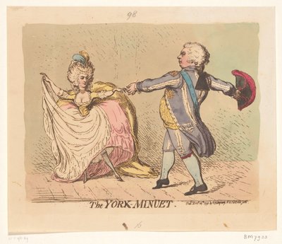 Duchess of York and the Prince of Wales Dancing a Minuet, 1791 by James Gillray