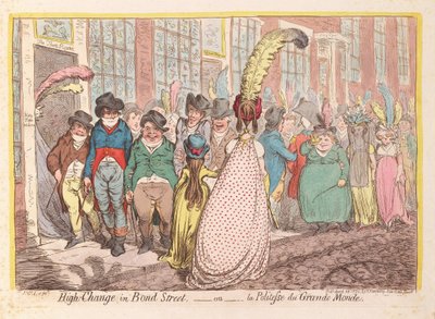 High Change in Bond Street, ou la Politesse de Grande Monde, pub. 1796 by James Gillray