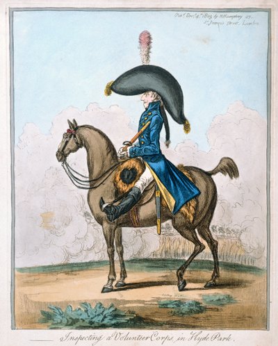 Inspecting a Volunteer Corps in Hyde Park by James Gillray