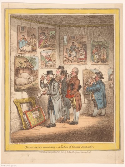 Art Connoisseurs Examining Paintings by George Morland by James Gillray