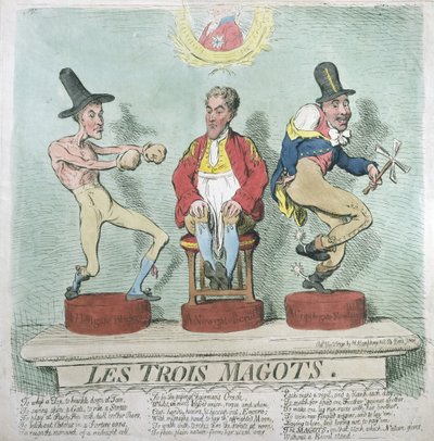 Les Trois Magots, published by Hannah Humphrey in 1791 by James Gillray