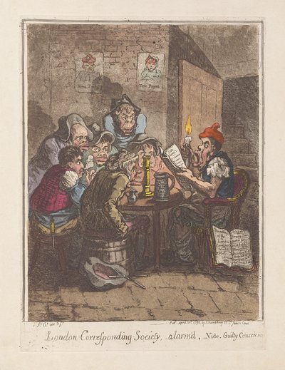 London Corresponding Society, alarmed, vide. Guilty Consciences by James Gillray