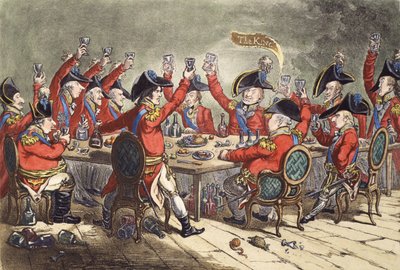 Loyal Souls - or a Peep into the Messroom at St. James, 1797 by James Gillray