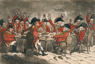 Loyal Souls, or A Peep into the Mess Room at St. James, published by Hannah Humphrey in 1797 by James Gillray