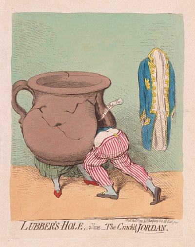 Lubbers Hole, also The Cracked Jordan by James Gillray