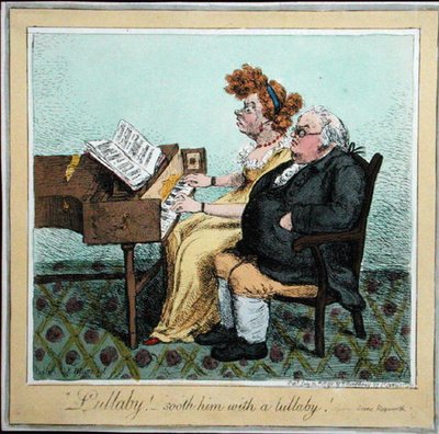 Lullaby - soothe him with a lullaby! published by Hannah Humphrey in 1798 by James Gillray
