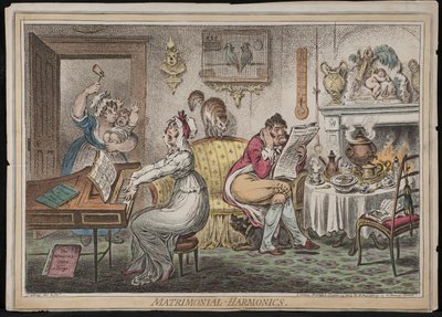 Matrimonial Harmonics, published by Hannah Humphrey, 1805 by James Gillray
