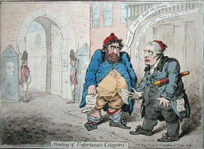 Meeting of Unfortunate Citoyens, published by Hannah Humphrey in 1798 by James Gillray