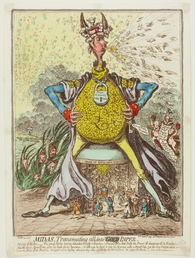 Midas, Transmuting All, Into Paper by James Gillray