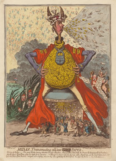 Midas, Transmuting All into Paper by James Gillray