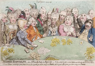 Modern Hospitality, or A Friendly Party in High Life, published by Hannah Humphrey in 1792 by James Gillray
