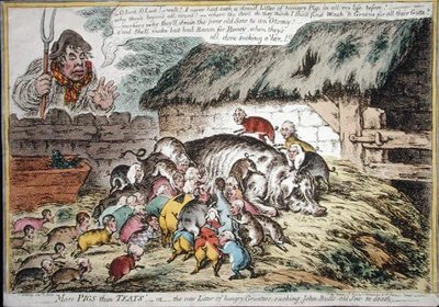 More Pigs than Teats, published by Hannah Humphrey in 1806 by James Gillray