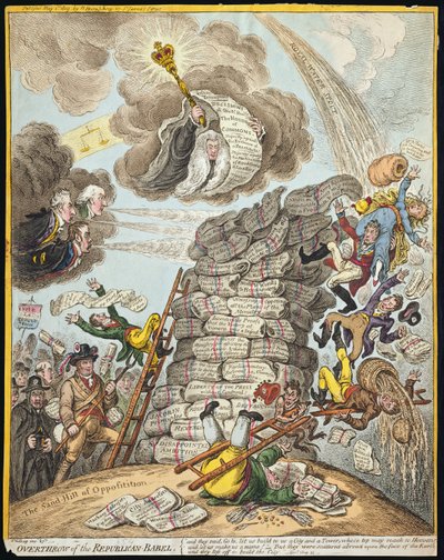 Overthrow of the Republican Babel, Published by Hannah Humphrey in 1809 by James Gillray