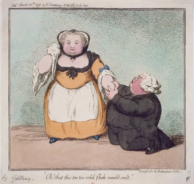 Oh, That This Too, Too Solid Flesh Would Melt, Quotation from Hamlet, Act I. Scene I, Designed for the Shakespeare Gallery, Published by H. Humphrey, London, 1791 by James Gillray