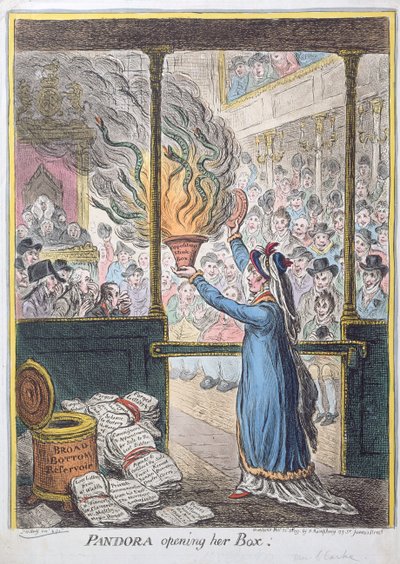 Pandora Opening Her Box, Published by Hannah Humphrey, 1809 by James Gillray