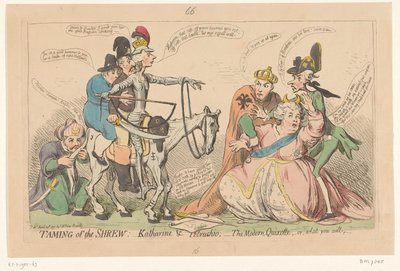 Pitt Frightening Catherine the Great as Don Quixote, 1791 by James Gillray