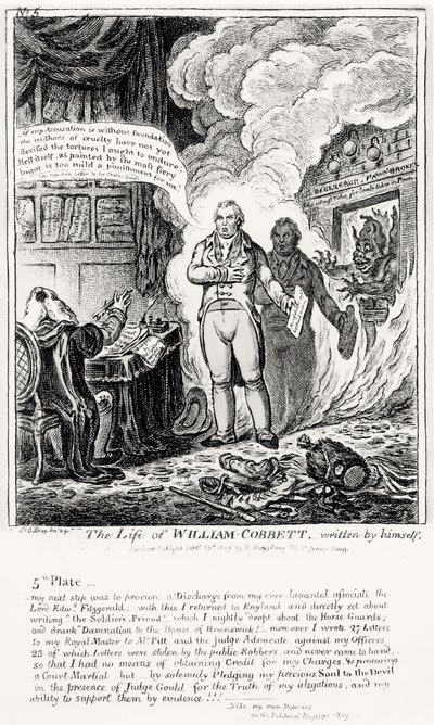 Plate 5, from The Life of William Cobbett, written by himself, pub. by H. Humphrey by James Gillray