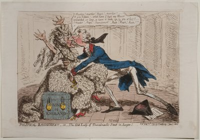 Political Ravishment, or The Old Lady of Threadneedle Street in danger!, published by Hannah Humphrey, 1797 by James Gillray