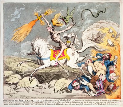Presages of the Millennium, published by Hannah Humphrey in 1795 by James Gillray