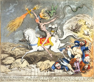 Presages of the Millennium, published by Hannah Humphrey in 1795 by James Gillray