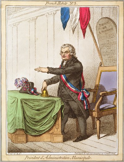President of Municipal Administration, plate 5 from French Habits published by Hannah Humphrey in 1798 by James Gillray