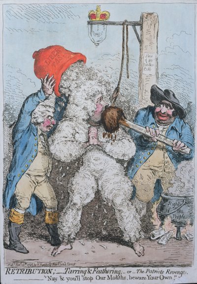 Retribution: Tarring and Feathering by James Gillray