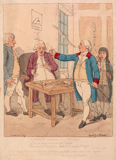 Sampson overcome by a Philistine, pub. 1782 by James Gillray
