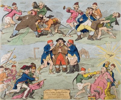 Sans-Culottes Feeding Europe with the Bread of Liberty, published by Hannah Humphrey by James Gillray