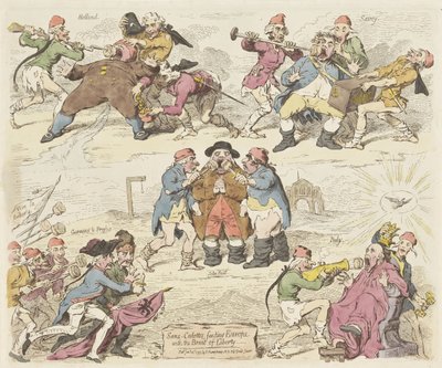 Sans-culottes Feeding Europe with the Bread of Liberty, 1793 (Sans-culottes, feeding Europe with the Bread of Liberty) by James Gillray