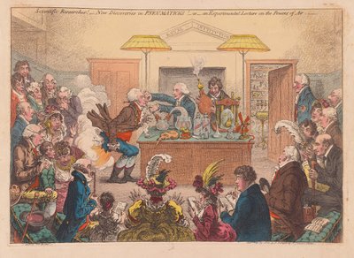 Scientific Researches! New Discoveries in Pneumatics! Or an Experimental Lecture on the Powers of Air by James Gillray