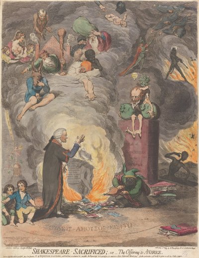 Shakespeare Sacrificed; or, The Offering to Avarice by James Gillray
