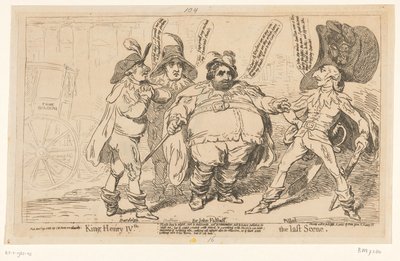 Caricature of Charles Fox, 1788 (King Henry IVth. The Last Scene) by James Gillray
