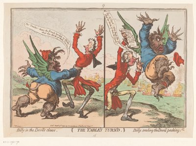Caricature of William Pitt and Charles Fox, 1797 by James Gillray