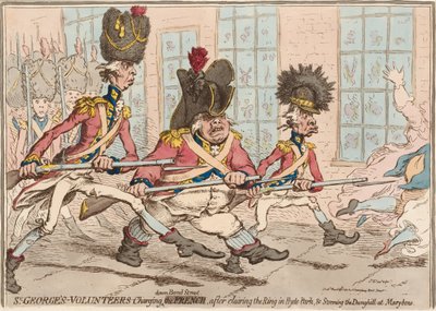 St George’s Volunteers Charging Down Bond Street by James Gillray