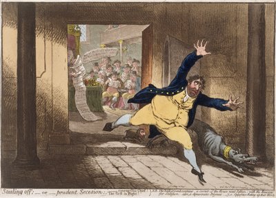 Stealing Off, or Prudent Secession by James Gillray
