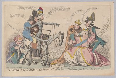Taming of the Shrew: Katherine & Petruchio; The Modern Quixotte, or what you will by James Gillray