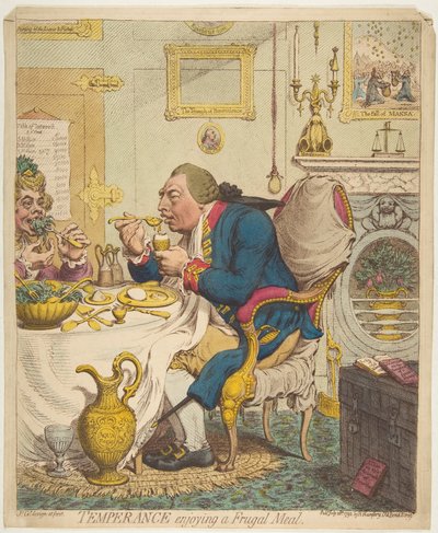 Temperance Enjoying a Frugal Meal by James Gillray