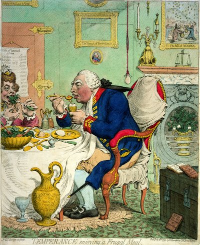 Temperance Enjoying a Frugal Meal by James Gillray