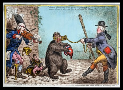 The Bear and His Leader, Published by Hannah Humphrey in 1806 by James Gillray