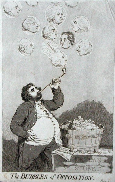 The Bubbles of Opposition by James Gillray