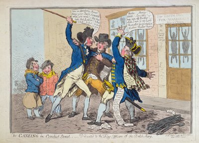 The Caning in Conduit Street, published by Hannah Humphrey in 1796 by James Gillray