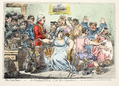 The Cow Pock or Wonderful Effects of the New Innoculation! Vide the publications of the anti-vaccine society, pub by H. Humphreys by James Gillray