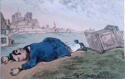 The Fall of Dagon, or Rare News for Leadenhall Street, published by William Humphrey in 1784 by James Gillray