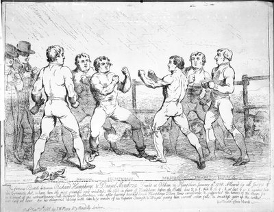 The Famous Battle Between Richard Humphreys and Daniel Mendoza, January 9, 1788 by James Gillray