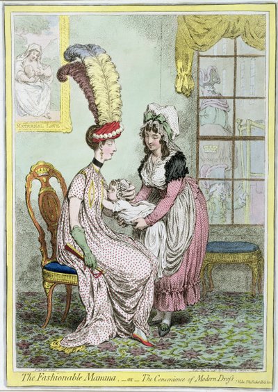 The Fashionable Mamma, or The Convenience of Modern Dress, Published in 1796 by James Gillray