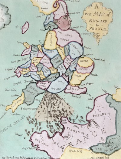 The French Invasion, or John Bull Bombarding the Bum-Boats, published by Hannah Humphrey in 1793 by James Gillray
