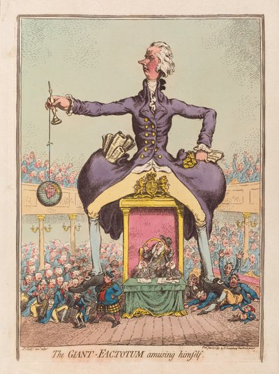 The Giant Factotum amusing himself by James Gillray