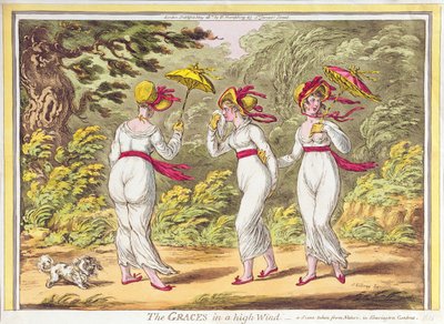 The Graces in a High Wind, a Scene taken from Nature in Kensington Gardens by James Gillray