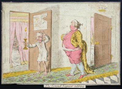 The Grand-Signior Retiring, published by Hannah Humphrey in 1796 by James Gillray