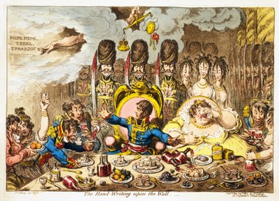 The Hand-Writing upon the Wall by James Gillray